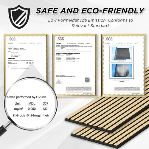 Miniatura 7 de Smartstandard Paquete de 2 Paneles de Pared de Listones de Madera de 105.9" x 20.5", Paneles de Pared de Madera Insonorizados, Paneles de Madera