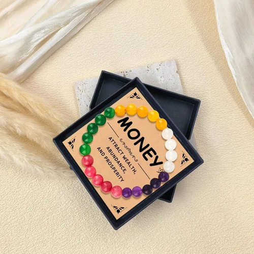 Miniatura 7 de Money Wealth Success Pulsera de protección para hombres y mujeres, 0.315 in, piedra natural, jade y citrino, ágata de la suerte, pulsera
