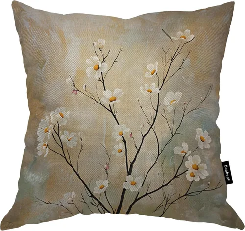 Miniatura 13 de Fundas de almohada de pintura artística, líneas abstractas amarillas y grises, fundas de almohada suaves, funda de cojín para sala de estar, cama