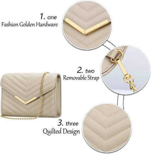 Miniatura 5 de KKXIU - Carteras de mano formales para mujer de cuero vegano, tipo sobre, para noche, clutch, para fiesta, boda, cóctel, nupcial