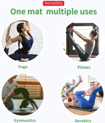 Miniatura 6 de 6 ft Gymnastics Exercise Mat Thick Tumbling Mats with Carrying Handles, 6ft x 4ft x 2in Yoga Mat Folding Exercise Pad Leather Gym Mat for