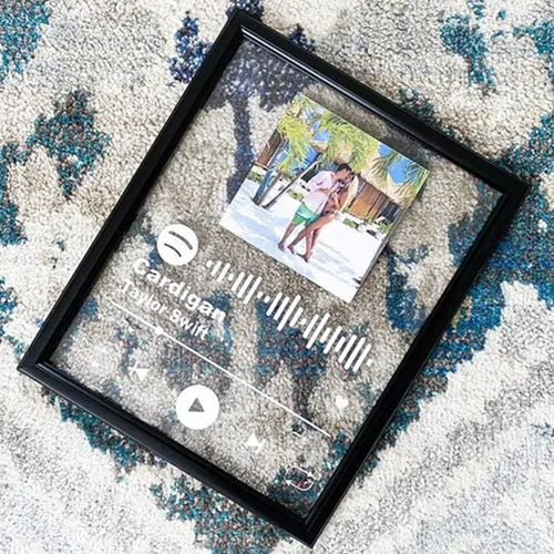 Miniatura 5 de Marcos de fotos personalizados, cubierta de álbum de acrílico, arte de pared, canción musical, póster de decoración musical como regalo