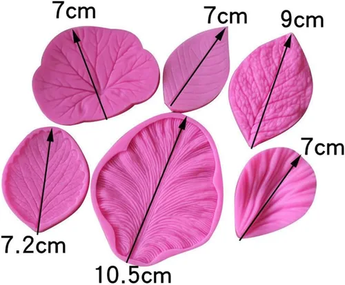 Miniatura 3 de Molde de silicona para hojas, moldes de fondant de flores de rosa, herramientas de decoración de pasteles, Sugarcraft, resina, caramelo, arcilla