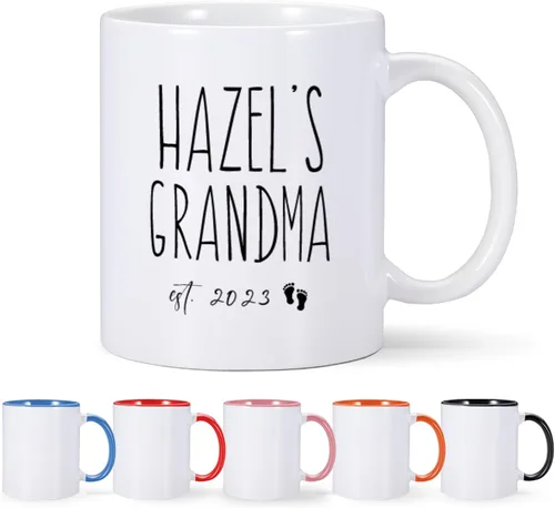 Taza personalizada con texto en inglés "Promoted To Grandma 2023", regalos para la abuela por primera vez, anuncio de embarazo para abuela,