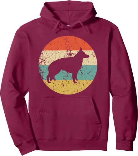 Miniatura 7 de Sudadera con capucha de pastor alemán, diseño retro de perro pastor alemán, Negro, S