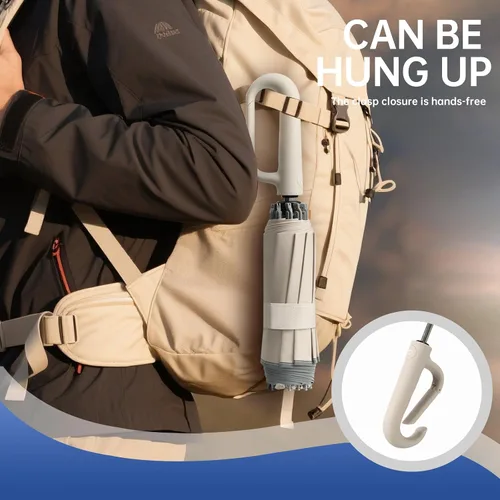 Miniatura 7 de Paraguas inteligente, reforzado a prueba de viento, duradero, protector solar, protección UV UPF50+, con anillo reflectante de ángel, negocios