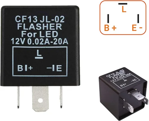 Miniatura 15 de (1) Relé de intermitencia LED electrónico de 2 pines 12V LF1-S-PIN MAX 150W para corregir el hiperdestello de las luces intermitentes LED