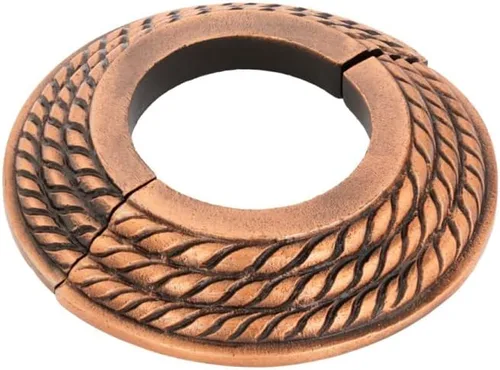 Miniatura 10 de Renovators Supply Manufacturing Placa de escudo de 3,13 pulgadas OD Escutcheon 1/2 en IPS Acabado de cobre antiguo Brida de radiador de aluminio