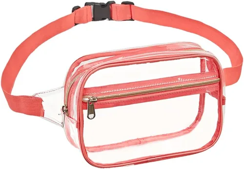 Miniatura 16 de Clearworld Riñonera transparente para mujeres y hombres, paquete de cintura aprobado por estadio con correa ajustable, bolsa de cinturón de moda