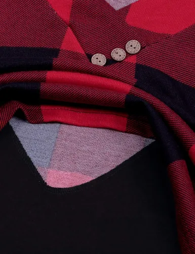 Miniatura 7 de QUINEE sudadera con capucha para mujer de manga larga a cuadros bloque