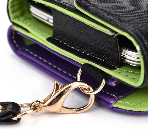 Miniatura 9 de Kroo Cartera de mano con correa de muñeca y correa cruzada para smartphones o phablets de hasta 57 pulgadas funda de transporte embalaje sin