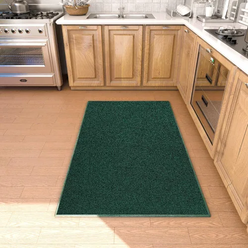 Miniatura 15 de AREDO Alfombra de pasillo con parte trasera de goma antideslizante, alfombra de piso suave lavable para cocina, pasillo, entrada interior, Negro