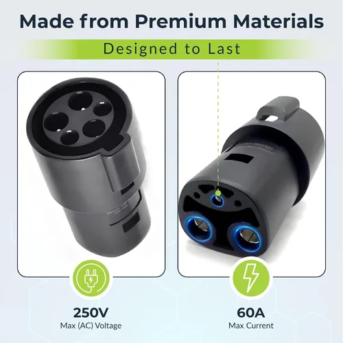 Miniatura 6 de Adaptador J1772 a Tesla 60A 250V Carga Rápida Certificada Seguridad Testada UL/CE/FCC/RoHS Adaptador de Carga EV Nivel 2 Sin
