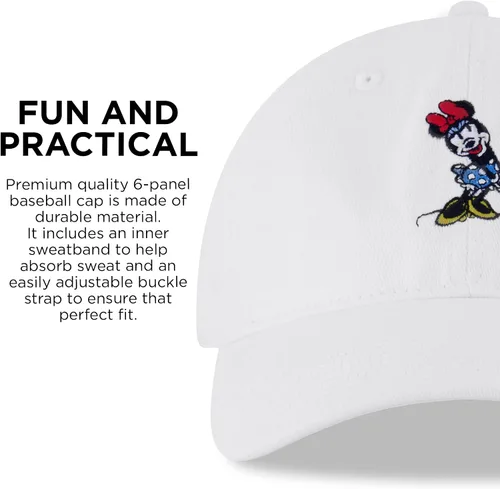 Miniatura 6 de Disney Gorra de béisbol para mujer, gorra ajustable de Minnie Mouse para adultos