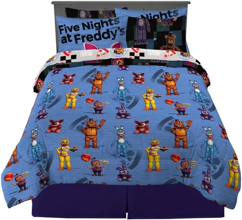 Miniatura 372 de Franco - Juego de edredón y sábanas supersuaves con funda, para niños, 7 piezas, tamaño matrimonial, Five Nights At Freddy's Cinco noches en Freddy's