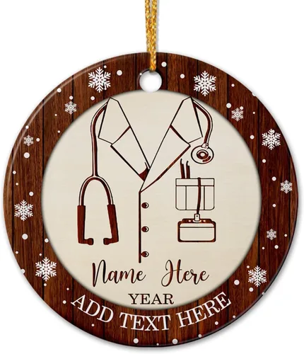 Miniatura 21 de Adorno de cerámica personalizado de asistente principal, adornos de Navidad del mejor asistente del mundo, texto personalizado, año y nombre de Papá