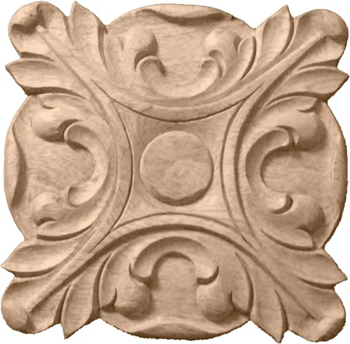 Miniatura 4 de Ekena Millwork ROS02X02ACAL Acanthus Square Rosette, 2 3/4"W x 2 3/4"H x 1/2"P, Aliso