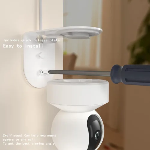 Miniatura 3 de Zwolf Soporte de pared de metal en L para cámara Reolink, proporciona mejores ángulos de visión para cámara interior Reolink (no incluida)