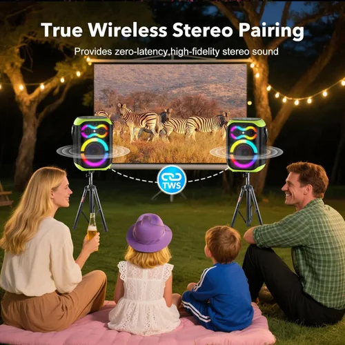 Miniatura 6 de Altavoces Bluetooth portátiles 80 W gran potente inalámbrico al aire libre fuerte estéreo sonido bajo profundo Boombox TWS altavoz de fiesta en casa