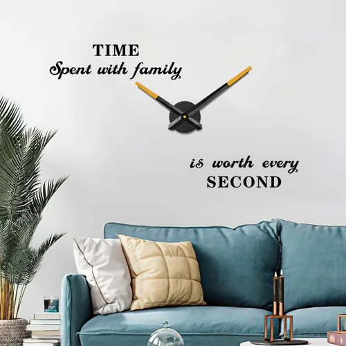 Miniatura 7 de VANGOLD Reloj de pared grande, agujas de reloj 3D DIY con mecanismo de reloj y adhesivo de pared para el hogar, sala de estar, oficina, decoración