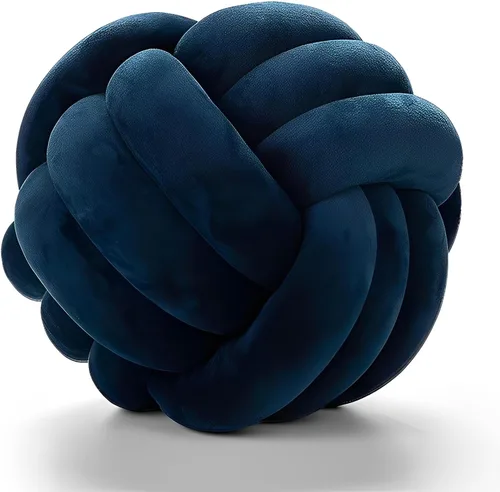 Miniatura 16 de Almohada redonda de nudo para decoración de habitación de niños, juguetes de peluche para aliviar el estrés (menta, 11 pulgadas/11.0 in)