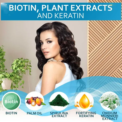 Miniatura 6 de BELLISSO Spray protector térmico de biotina para cabello con aceite de argán marroquí y biotina champú y acondicionador y suero de biotina