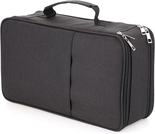 BTSKY Estuche para lápices de colores con 360 ranuras para lápices, organizador de alta capacidad con cremalleras dobles, multicapa compatible con