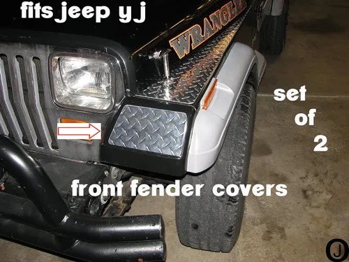 Miniatura 6 de Se adapta a la cubierta del guardabarros delantero con placa de diamante Jeeep YJ