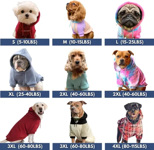 Miniatura 2 de Spark Paws Sudadera con capucha para perro, suéter de primera calidad para perros pequeños, medianos y grandes Trajes cálidos para bulldogs