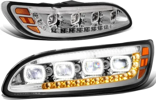 Miniatura 14 de DNA MOTORING HL-HAY-020-CH Par de faros de halo completos con señal de giro secuencial LED, medio anillo, compatible con modelos 08-14 Dodge