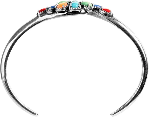 Miniatura 5 de American West Sterling Silver Womens Cuff Bracelet Choice of Gemstone Cluster Design Size Small Medium Large