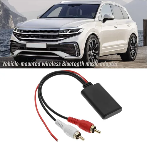 Miniatura 2 de Adaptador de audio Bluetooth 5.0 para coche, 2 entrada RCA, inalámbrico, Bluetooth, módulo, AUX, cable adaptador para radio de coche, altavoz