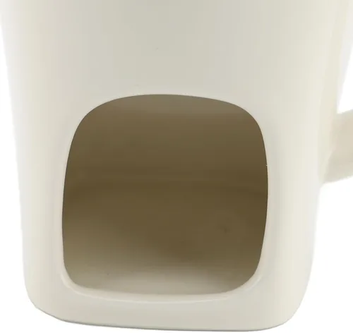 Miniatura 9 de Taza de fondue de chocolate, taza de cerámica para fondue, taza calentadora de café con tenedor de acero inoxidable para queso, mantequilla (blanco)