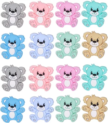 Miniatura 12 de 12 cuentas focales de silicona de animales para hacer llaveros con cuentas focales de ciervos para bolígrafos, pulseras de bricolaje, manualidades