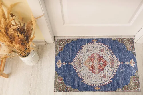 Miniatura 79 de GLN Rugs Bohemian Collection - Alfombra de felpilla lavable a máquina, bohemio vintage, antideslizante, alfombra de felpilla de pelo bajo, alfombra