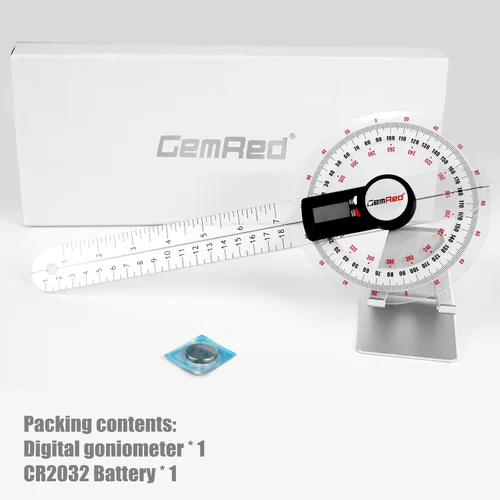 Miniatura 4 de GemRed Goniómetro digital de 12" para medición de ROM de rango de movimiento conjunto (nueva versión GR311)