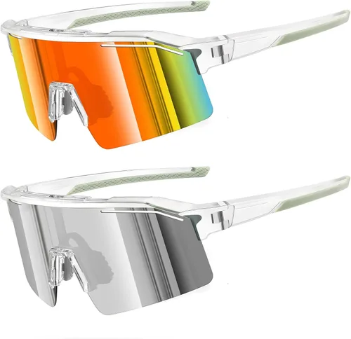 Miniatura 25 de Gafas de sol deportivas para hombres y mujeres irrompibles con protección UV400, gafas de béisbol para correr, ciclismo