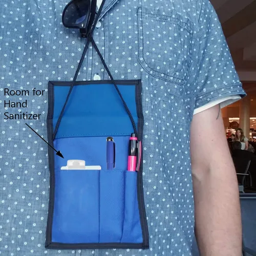 Miniatura 5 de Specialist ID Paquete de 2 carteras para pasaporte de viaje, ventana de exhibición de 4 x 3, cordón ajustable con ranuras para bolígrafo y 3