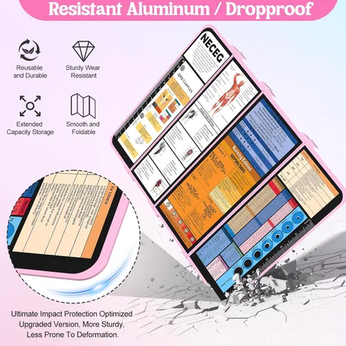 Miniatura 6 de Portapapeles de Enfermería Plegable - 4 Capas de Aluminio, Portapapeles Plegable para Enfermera, Edición Médica de Enfermería, Hojas de Referencia