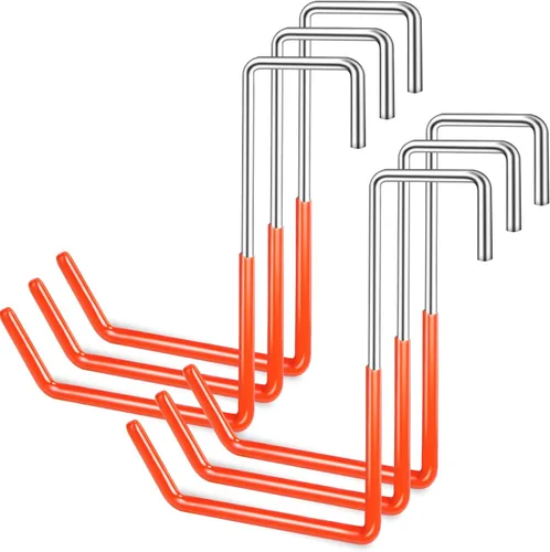Miniatura 8 de BOBOKA Paquete de 6 ganchos resistentes para colgar ganchos grandes con revestimiento de vinilo en forma de S para colgar escaleras, perchas