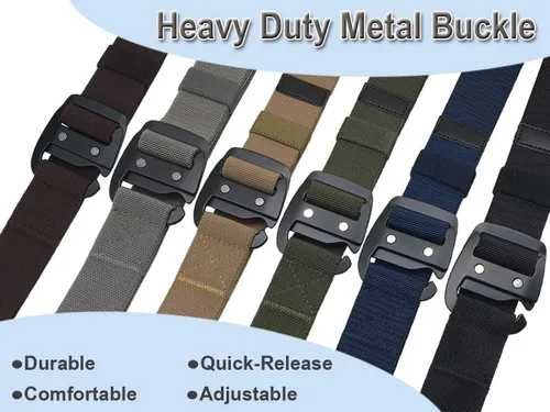 Miniatura 4 de WYuZe Mens Tactical Belt Military Elastic Stretch Duty Riggers Belt Metal Buckle