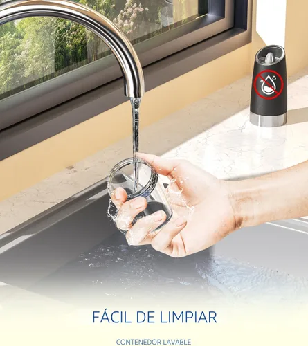 Miniatura 7 de CIRCLE JOY Gravity - Juego de molinillo eléctrico de sal y pimienta con luz LED, funciona con pilas, grosor ajustable, gran capacidad, para el Set