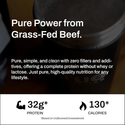 Miniatura 2 de True Nutrition Polvo aislado de proteína de carne de res alimentada con pasto – 1.02 oz de proteína por porción – Cero carbohidratos, sin grasa, sin