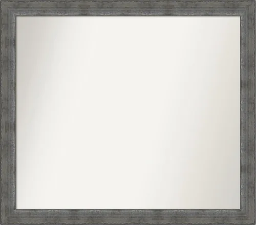 Miniatura 359 de Amanti Art Espejo de baño plateado para sobre el fregadero, 24 x 24 pulgadas, espejo cuadrado de peltre forjado a medida, marco de madera casual
