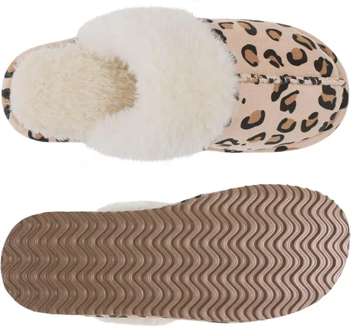 Miniatura 5 de Litfun Pantuflas mullidas de espuma viscoelástica para mujer, zapatos de invierno para interiores y exteriores