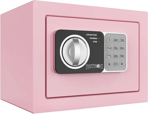 Miniatura 12 de PATRON Pequeña caja fuerte con llave, mini caja fuerte para dinero, pequeñas cajas fuertes para monedas para el hogar con código, pequeña caja