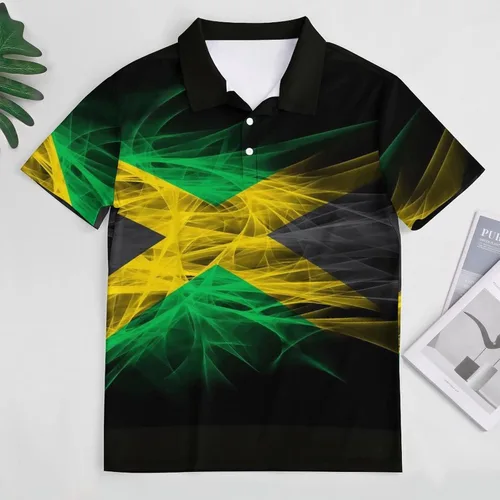 Miniatura 3 de BAIKUTOUAN Jamaica Flag - Polos de manga corta para hombre