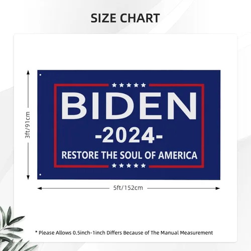 Miniatura 3 de Bandera Biden 2024 Restore The Soul Of America Bandera Joe Biden Kamala Harris Flag Pro Biden Bandera Premium de doble cara 3 x 5 pies, pancarta