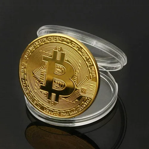Miniatura 6 de Recuerdo de moneda Bitcoin con monedero, colección física de Bitcoin, Bitcoin chapado en oro para conmemoración, moneda criptográfica BTC