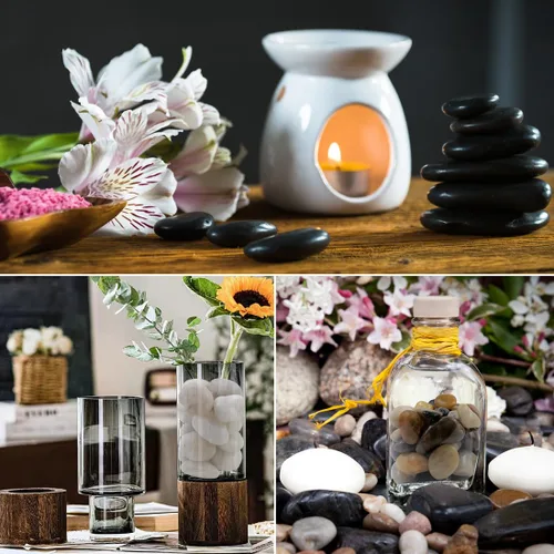 Miniatura 7 de YISZM Rocas blancas de río de 40 libras para paisajismo, guijarros naturales de 2 a 3 pulgadas para plantas de interior, piedras decorativas Blanco